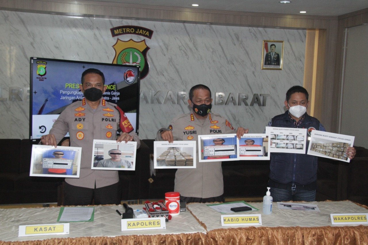 Satuan Narkoba Polres Metro Jak-bar Kembali Gagalkan Peredaran Gelap Narkotika Jenis Ganja