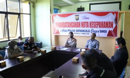 Perkuat Sinergitas, Polda Bengkulu Tandatangani Nota Kesepahaman Dengan SMSI