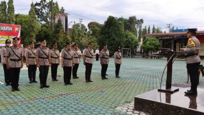 Kapolres Bengkulu Utara Pimpin Sertijab Sejumlah Pejabat Utama dan Kapolsek Enggano