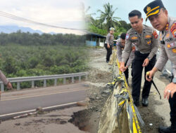 Polres Bengkulu Utara Bergerak Cepat Amankan Titik Rawan Abrasi Demi Keselamatan Pengguna Jalan