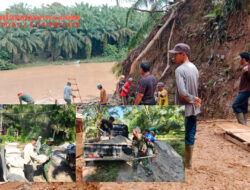 Koramil 423-01/Ketahun – Kodim 0423/BU, Kawal Percepatan Pembangunan Jembatan Gantung Perintis Desa Kualalangi