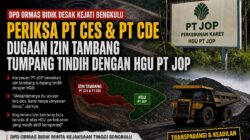 DPD Ormas BIDIK Minta Kejati Bengkulu Periksa Dugaan Tumpang Tindih Izin Tambang dengan HGU PT JOP