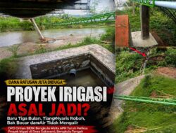 DPD Ormas BIDIK Bengkulu Minta APH Periksa Proyek Jaringan Irigasi di Sukarami, Baru Tiga Bulan Tiang Diduga Nyaris Roboh