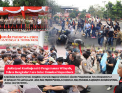 Antisipasi Kontinjensi dan Pengamanan Wilayah, Polres Bengkulu Utara Gelar Simulasi Sispamkota