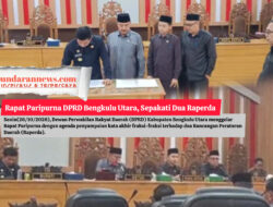 Rapat Paripurna DPRD Bengkulu Utara, Sepakati Dua Raperda